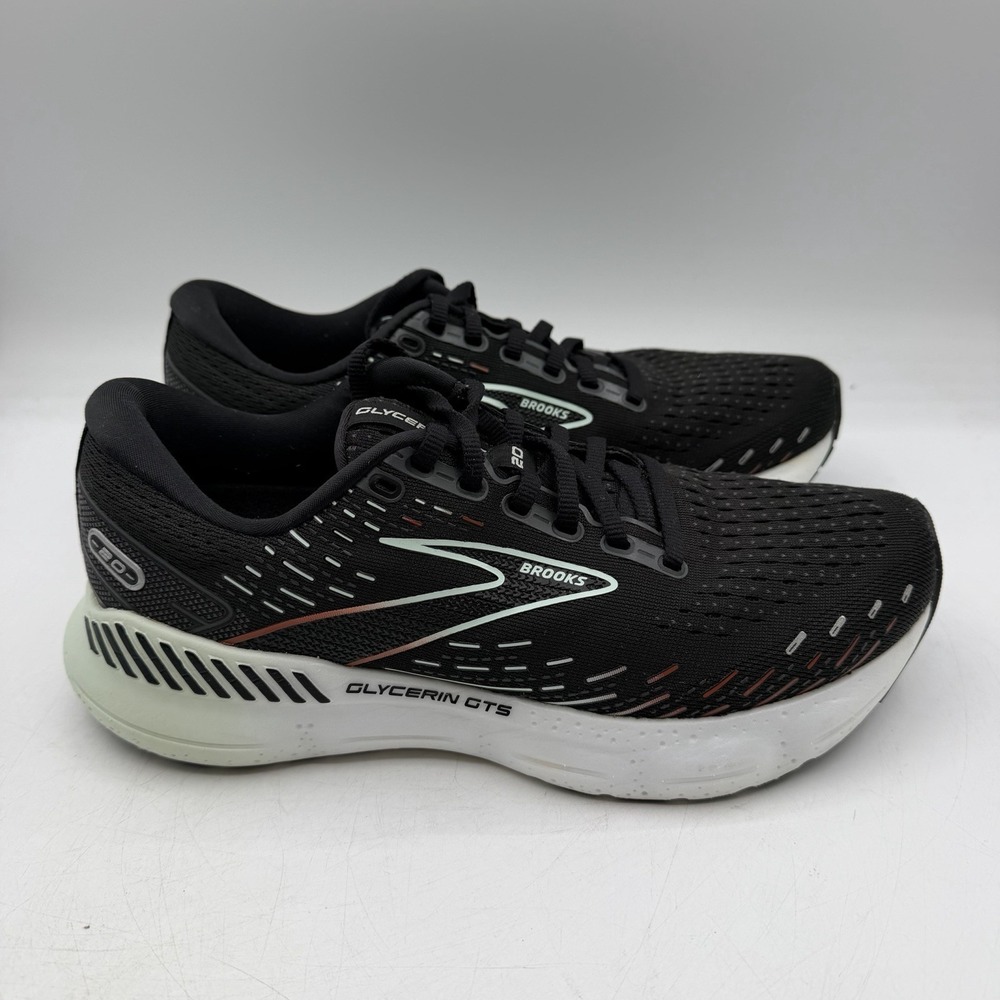 Brooks Glycerin GTS 20 Running Shoes Womens Sz 8.5 B‎ Black Sneakers 1203701B045